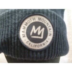 Mammoth Mountain California Beanie Let Fun Rule Navy Green Pom Knit Hat
